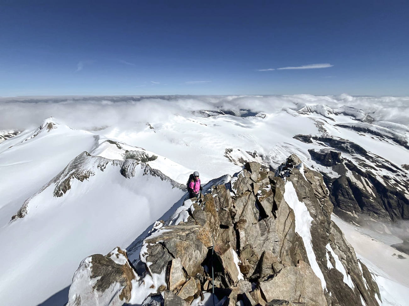 Am Grat zur Hofmannspitze unterwegs.