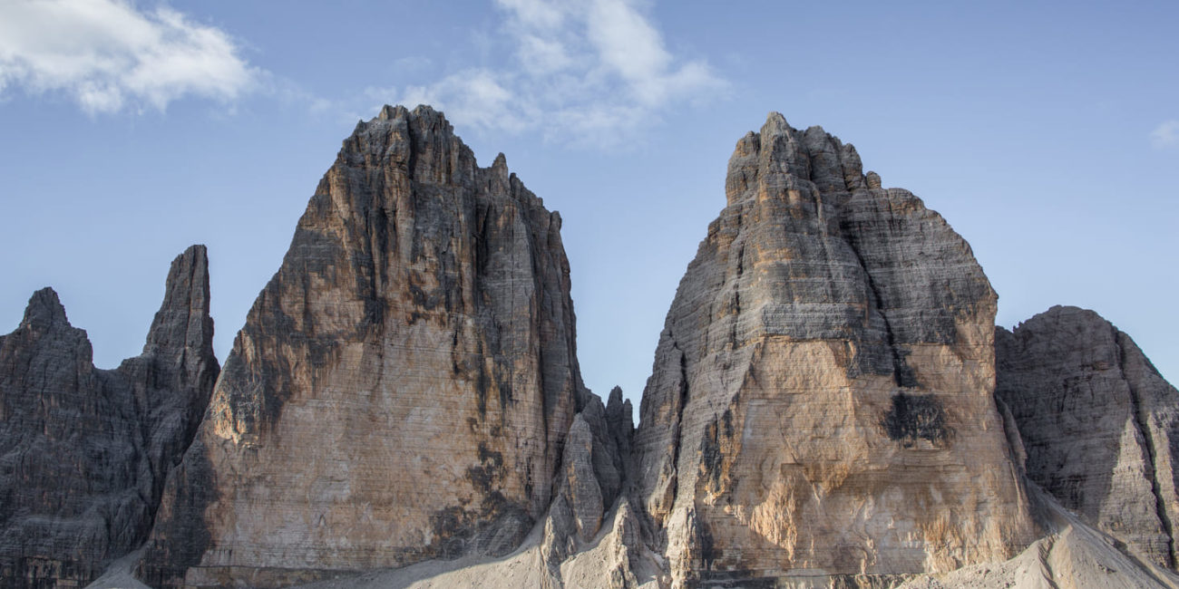Die Zinnen Nordwände - das Wahrzeichen der Dolomiten.