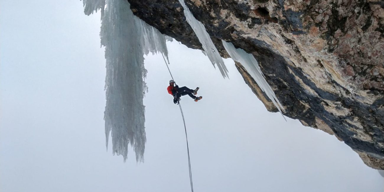 Abseilen von der Route "Guasborscht" am steilen Nachbar "Spitzborscht"