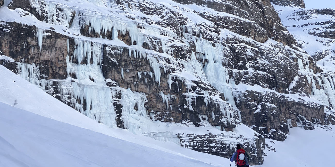 Das Travenanzes Tal ist ein Paradis für Eiskletterer und bietet für alle Könnenstufen etwas!