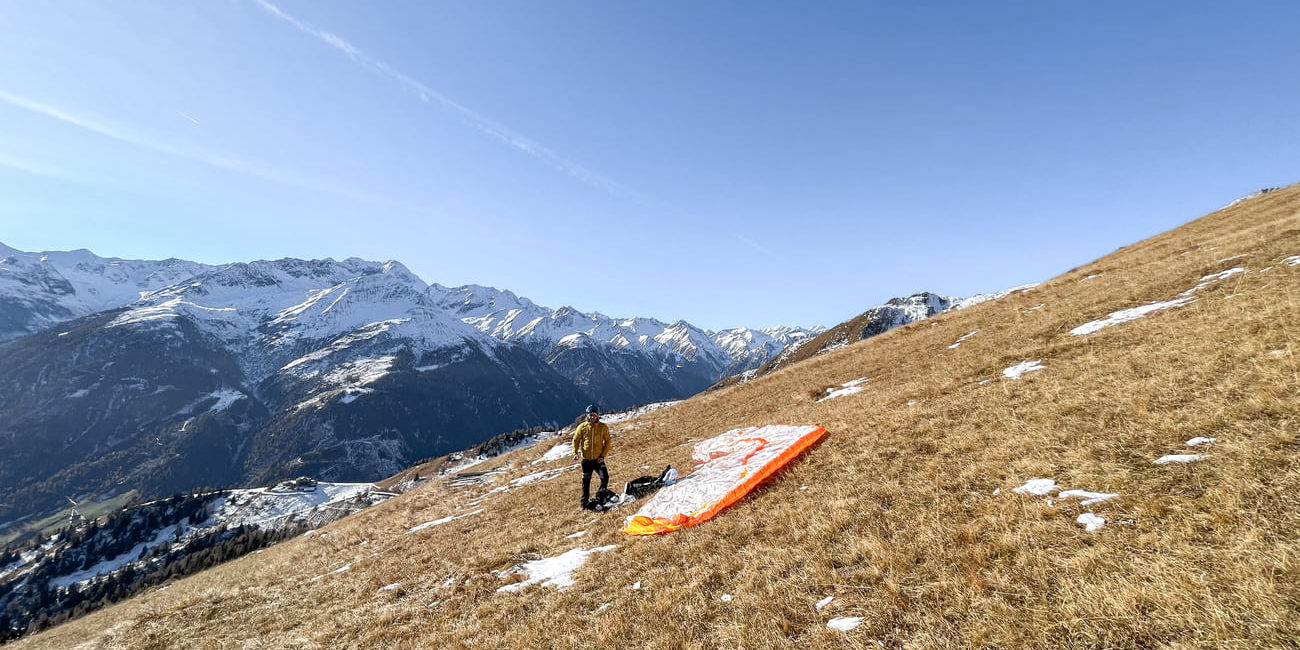 Der perfekte Starplatz hoch übern Fliegerfreundlichen Virgental!