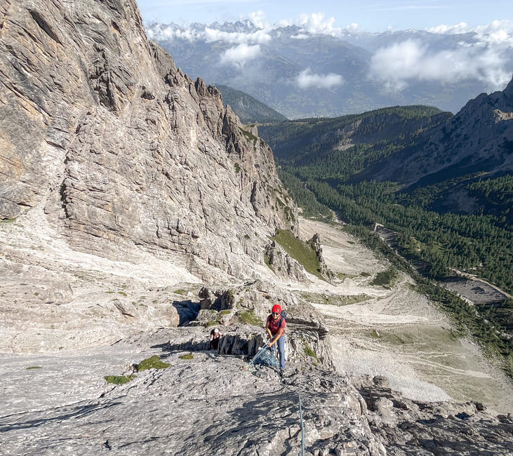 Homogene Kletterei im 3-4 Grad an der kleinen Gamswiesenspitze.