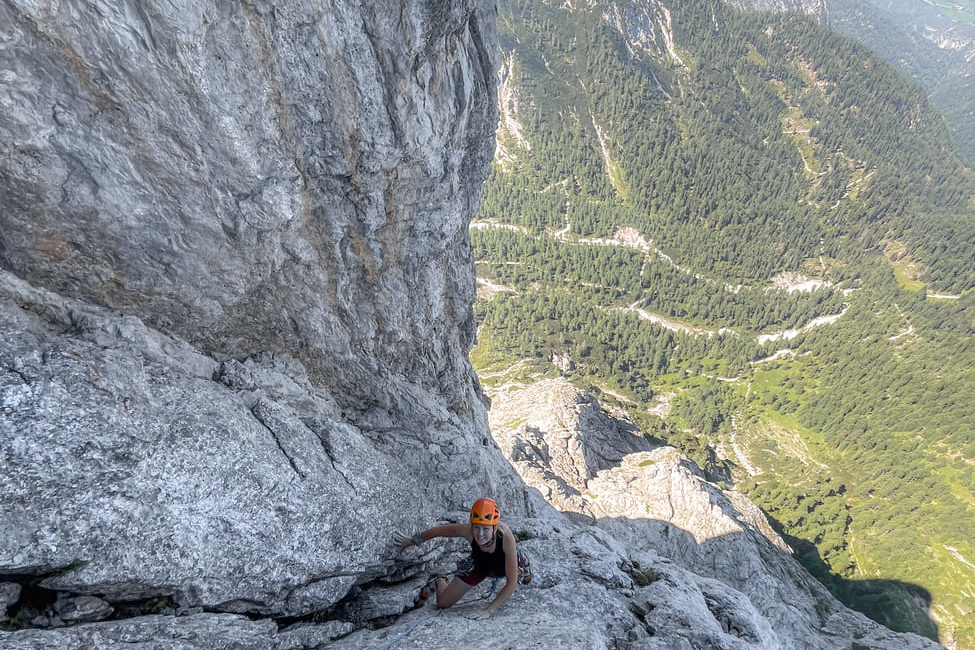 Perfekter Kalk in der Route "Blasl", in den Lienzer Dolomiten.