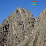 Übersicht der Routen an der kleinen Gamswiesenspitze.